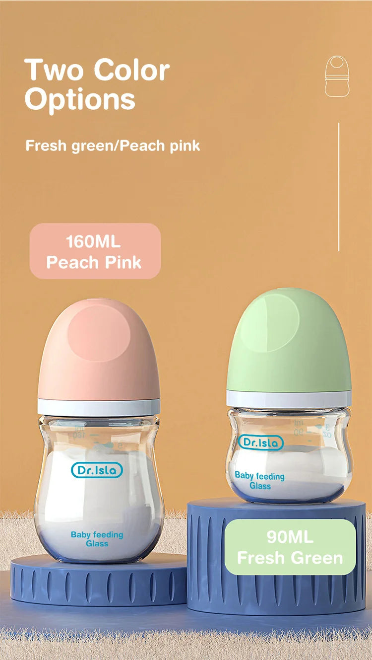 MAMIJOY Anti-Choke Baby Bottle Newborn Glass Bottles 90/160ML Anti-flatulence Milk Feeding Bottles Infant BPA Free 0-3 Month