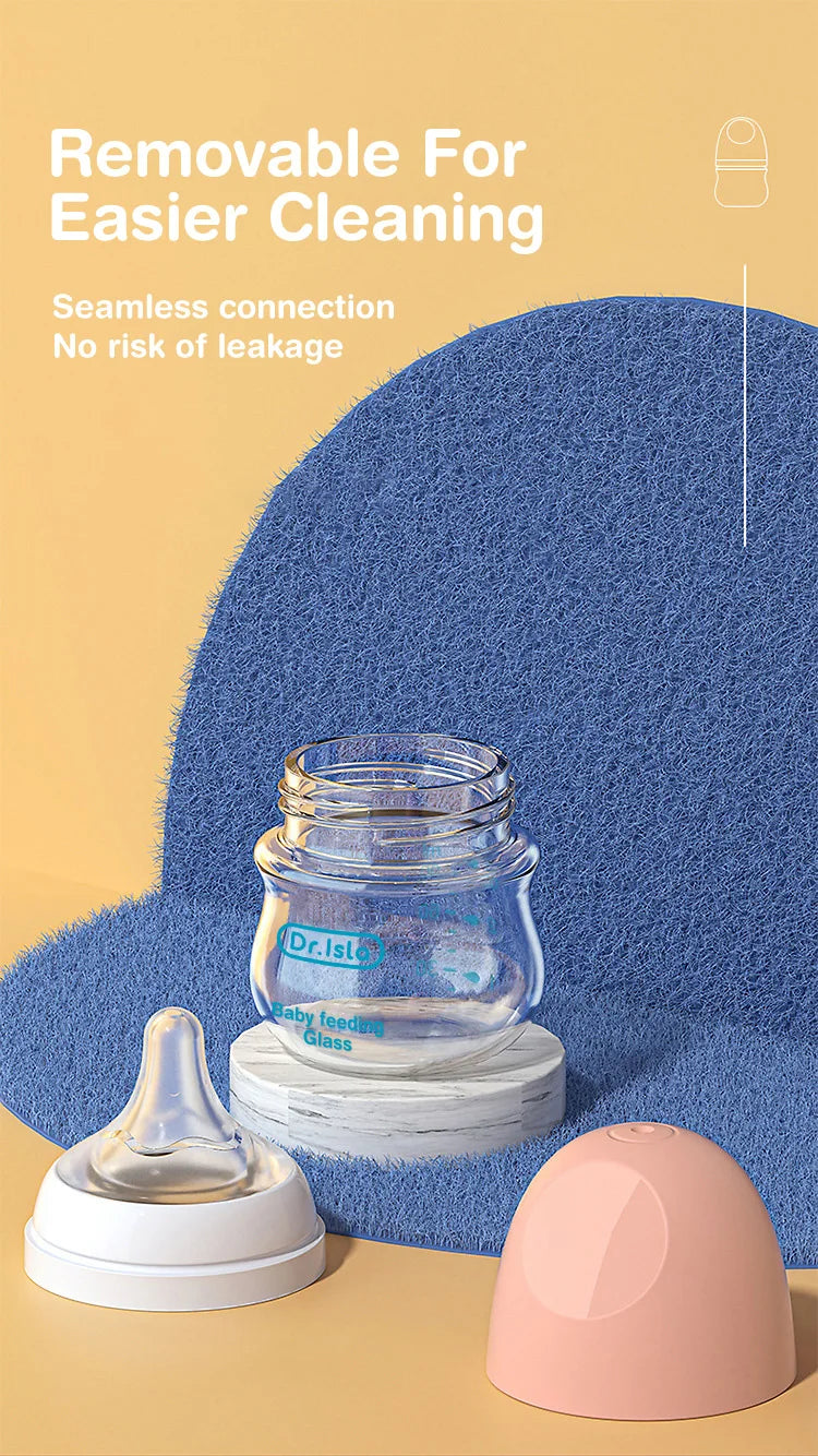 Biberon anti-colique en verre – 90/160ml | Tétine anti-étouffement, sans BPA