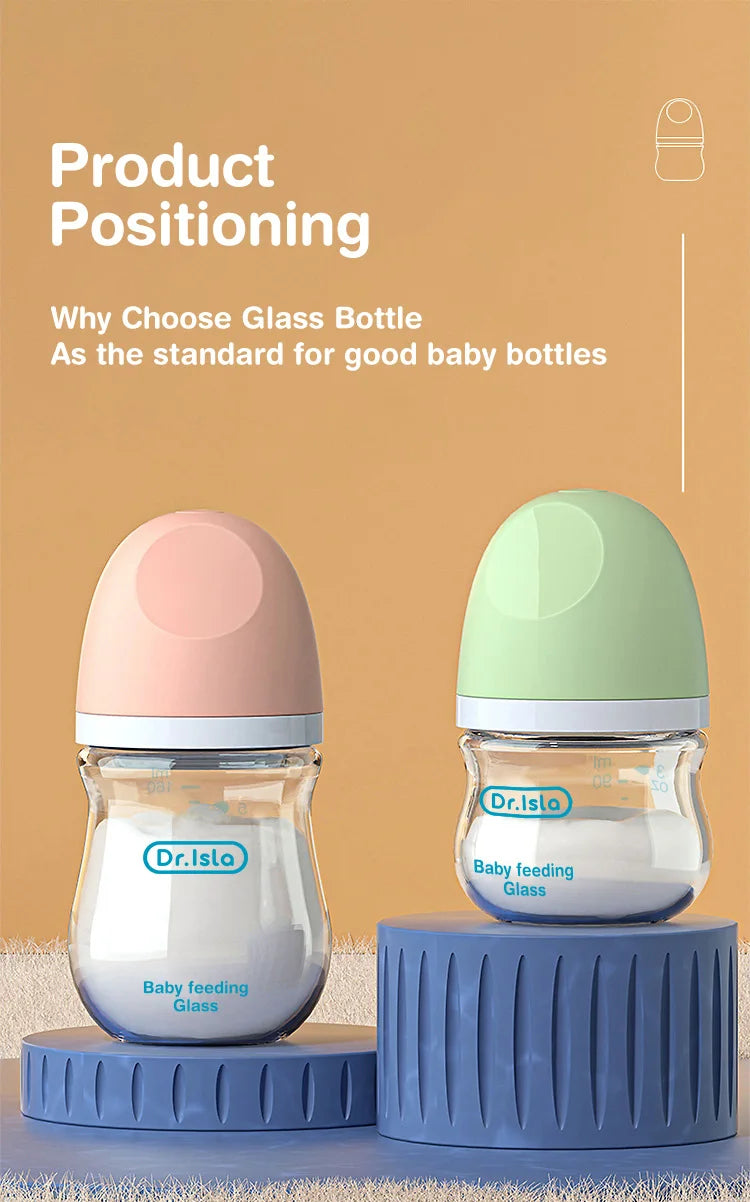 MAMIJOY Anti-Choke Baby Bottle Newborn Glass Bottles 90/160ML Anti-flatulence Milk Feeding Bottles Infant BPA Free 0-3 Month
